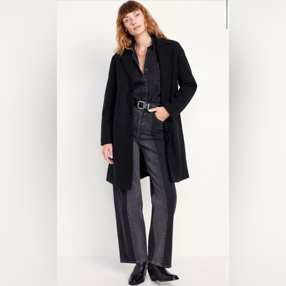 Old Navy Classic Black Car Coat